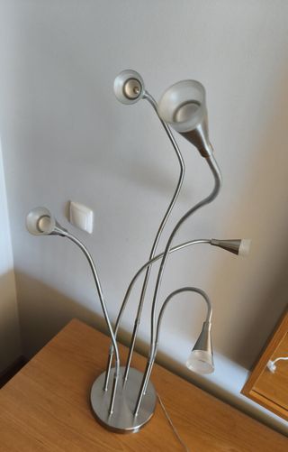 Candeeiro LED articulado metal e vidro