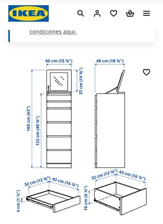 Cajonera alta blanca, MALM Ikea.