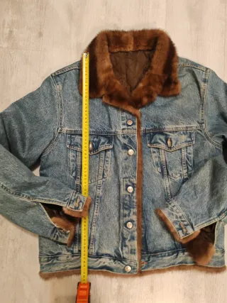 Giubbotto jeans con pelliccia