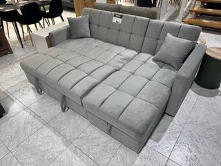 Sofá Cama Gris Reclinable Estilo Moderno NUEVO
