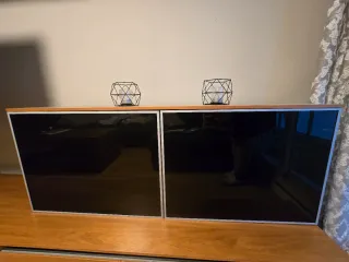 Mueble salón Nogal americano y cristal