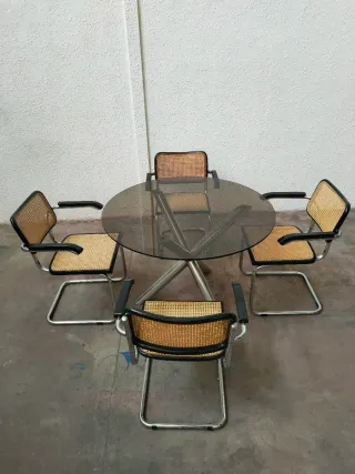 Mesa Renato Zevi Cuatro Sillas Cesca Mid Century