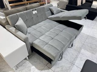 ¡OFERTA! Sofá Cama Gris Reclinable Nuevo Caja