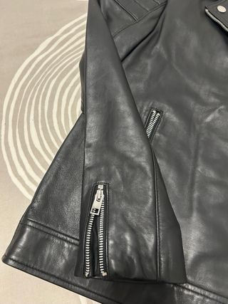 Cazadora Piel Ovina Negra .SLOWLOVE