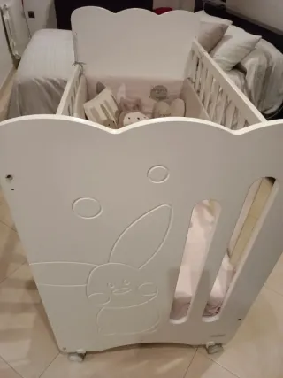 Cuna Micuna Conejo + Colchón, Edredon y Chichonera