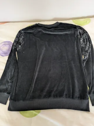 Jersey Zara Algodón Negro Arabescos Talla M