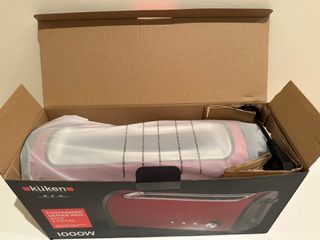 Tostadora Küken Inox Roja 1000W – 2 ranuras Nueva