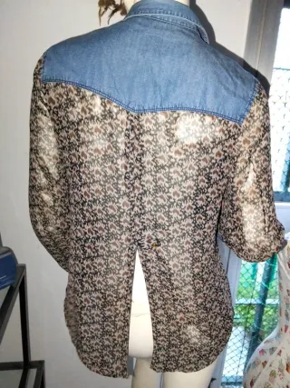 Camiseta vaquera estampada