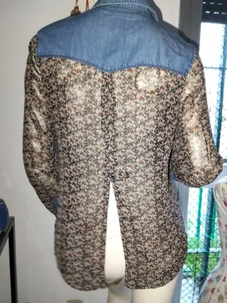 Camiseta vaquera estampada