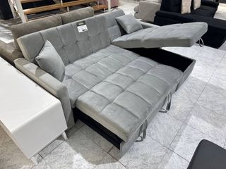 Sofá Cama Reclinable Gris Diseño Nórdico NUEVO