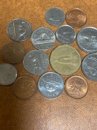 Lote 14 monedas canadienses