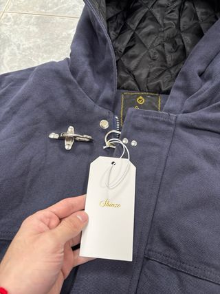 Shinzo bomber Jacket 15oz Navy Canvas con cierre