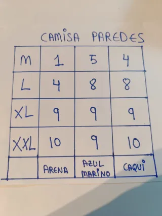 Camisa azul marino Talla M,L,XL y XXL