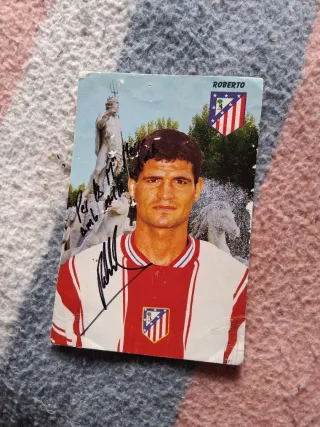 Roberto Atlético de Madrid Tarjeta Firmada