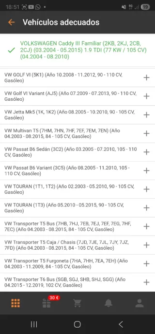 Kit de embrague para Volkswagen caddy 1.9 tdi