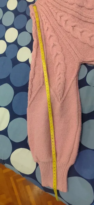 Jersey rosa tejido mujer calentito