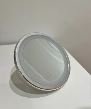 Espejo de tocador con luz LED y ventosa