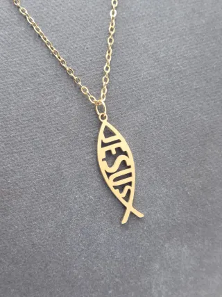 Colgante pez evangelista dorado