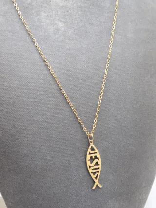 Colgante pez evangelista dorado