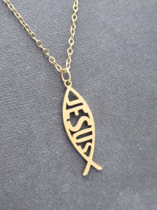 Colgante pez evangelista dorado