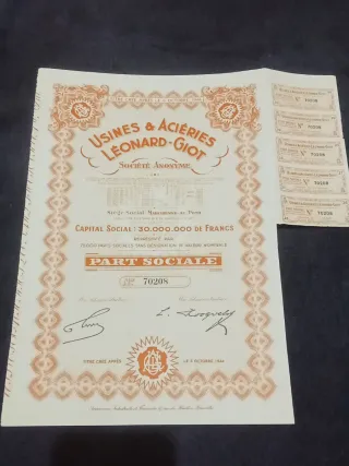 2 Certificati Azionari Storici Belgio