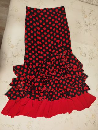 Falda Flamenco Lunares Rojo y Negro