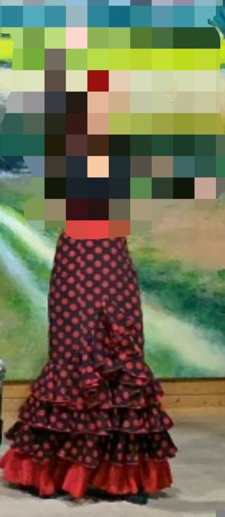 Falda Flamenco Lunares Rojo y Negro