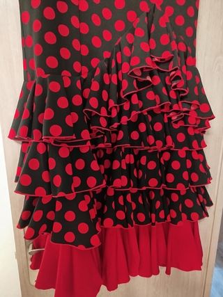 Falda Flamenco Lunares Rojo y Negro