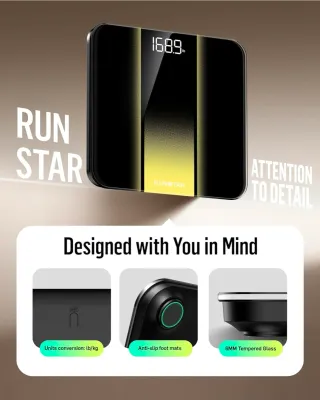 Báscula Digital RUNSTAR Negra y Amarilla