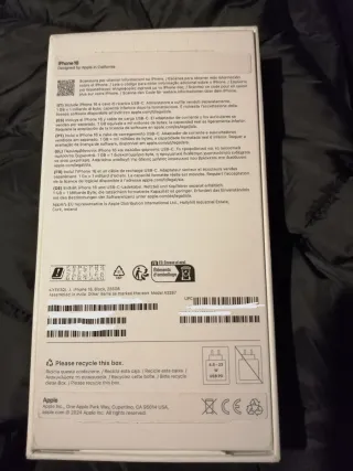 Teléfono Móvil iPhone 16 color negro 256 Gb Nuevo