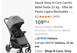 Silla de paseo Hauck Shop N Care