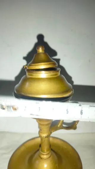 Antiguo candil quinqué bronce basculante