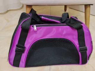 Trasportino per cani viola e nero