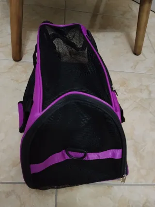 Trasportino per cani viola e nero