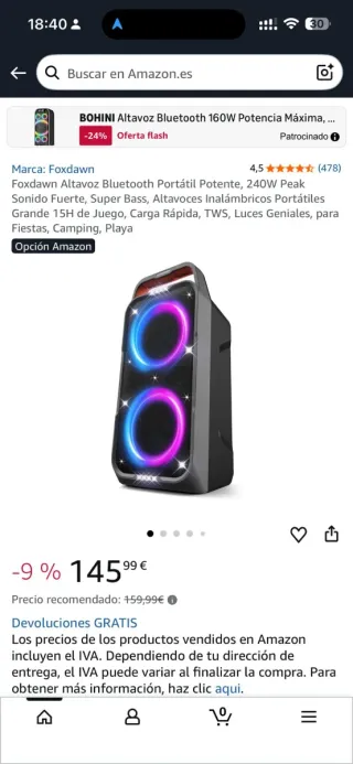 Altavoz Bluetooth FOXDAWN PARTYTIME300