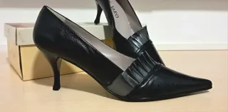 Zapatos Pepe Varo piel tacón medio talla 40