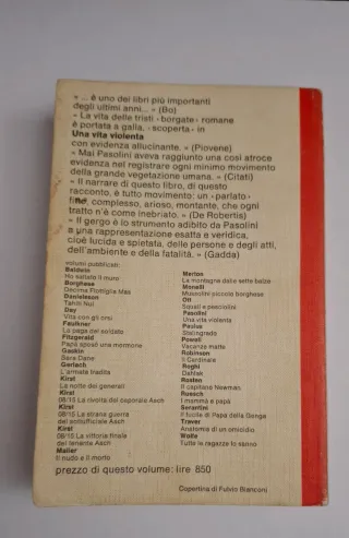 Romanzo Pier Paolo Pasolini. Una vita violenta
