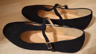 Bailarinas negras Woman Key terciopelo.