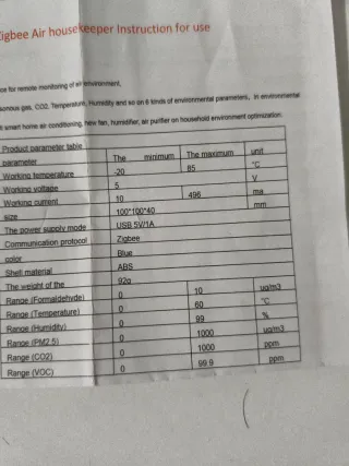 Detector calidad aire Smart Housekeeper