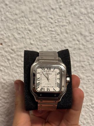 Reloj Seiko Automático Plata y Blanco