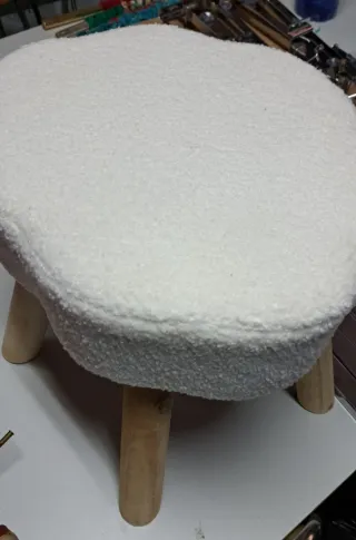 2 Taburetes borreguito blanco