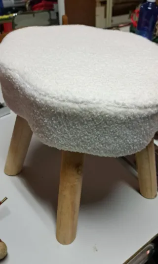 2 Taburetes borreguito blanco