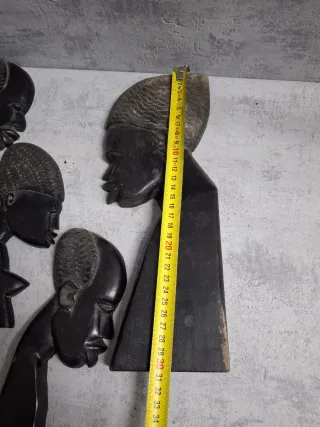 Set 5 Esculturas Cabezas Africanas Madera