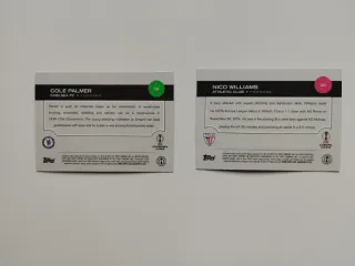 Lote 2 Cartas Topps Chrome N. Williams/Cole Palmer