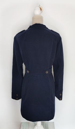 Abrigo H&M azul marino recto elegante