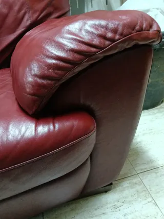 Sofá 2 plazas piel rojo