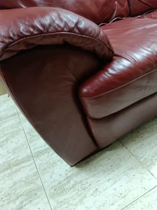 Sofá 2 plazas piel rojo