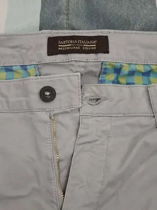 Pantaloni chino 48 uomo Sartoria Italiana grigio