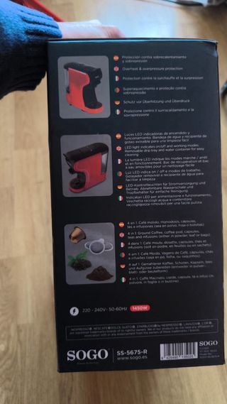 Cafetera Sogo Multi Cápsula 4 en 1
