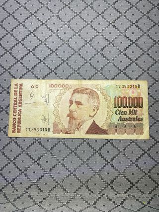 100.000 Australes Argentina Billete